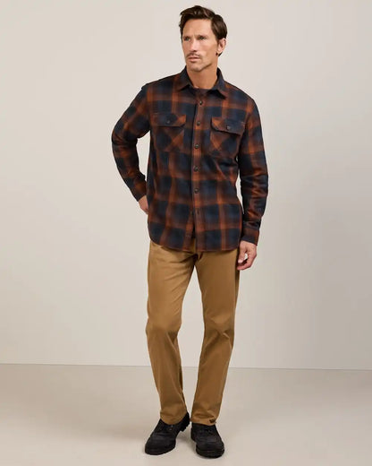 MEN'S PLAID BURNSIDE COTTON FLANNEL SHIRT