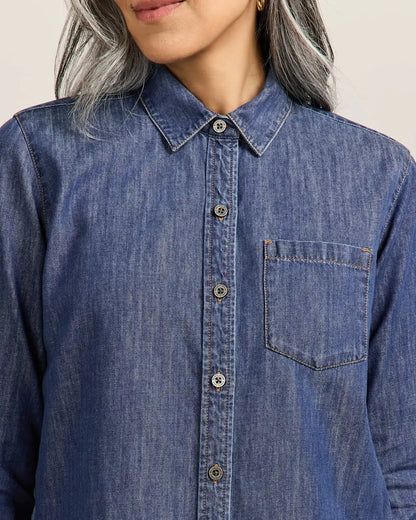 WOMEN'S CHAMBRAY PERFECT ONE POCKET SHIRT
