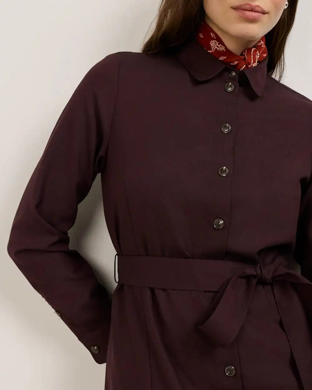 WOMEN'S WORSTED WOOL SHIRT DRESS