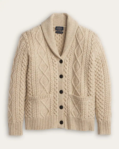 WOMEN'S FISHERMAN WOOL CARDIGAN