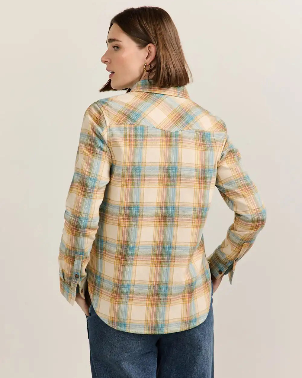 WOMEN'S PLAID COTTON FLANNEL RELAXED SHIRT