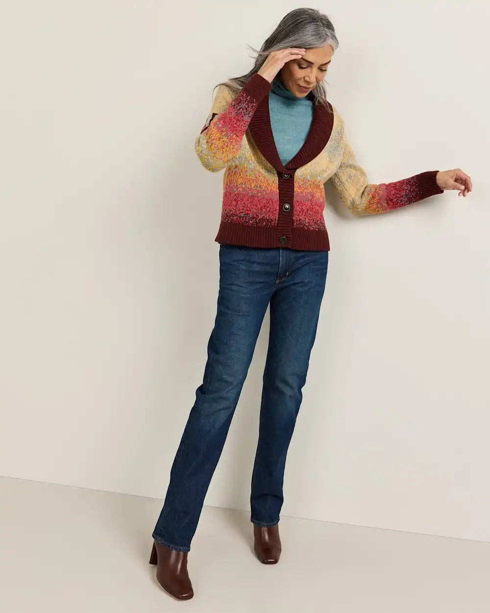 WOMEN'S WESTERN SCENIC COTTON CARDIGAN