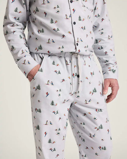 MEN'S SKI PRINT FLANNEL PAJAMA SET