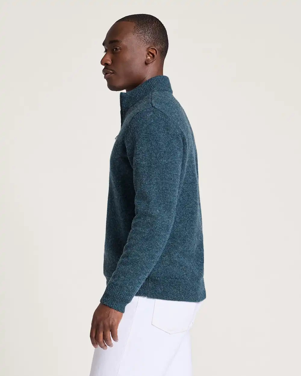 MEN'S SHETLAND COLLECTION QUARTER-ZIP SWEATER