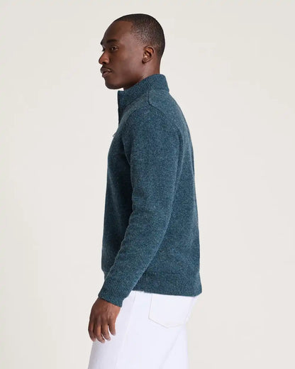 MEN'S SHETLAND COLLECTION QUARTER-ZIP SWEATER