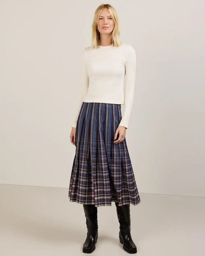 WOMEN'S WORSTED WOOL PLEATED SKIRT