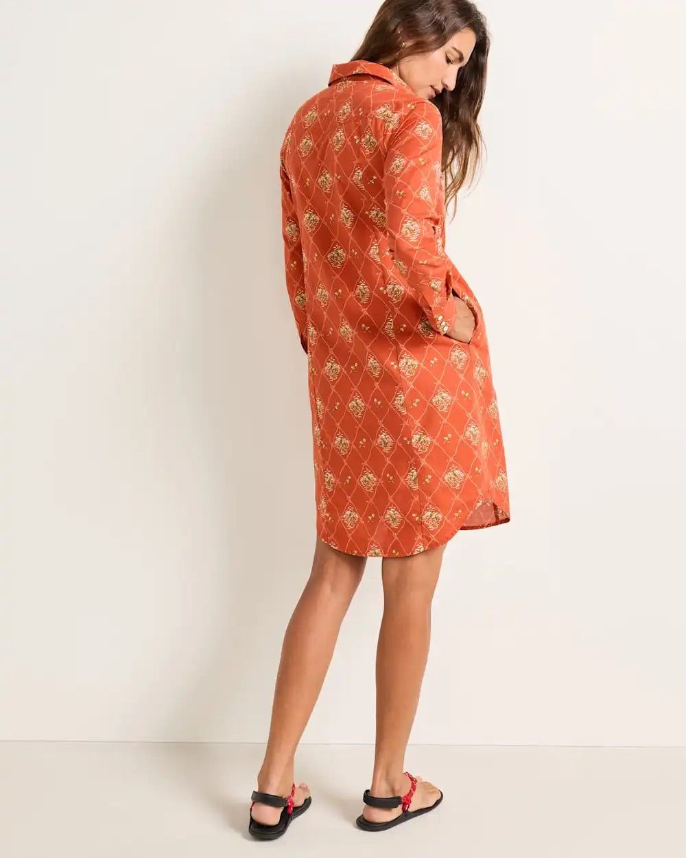 WOMEN'S COWGIRL LATTICE GAMBLER SHIRT DRESS
