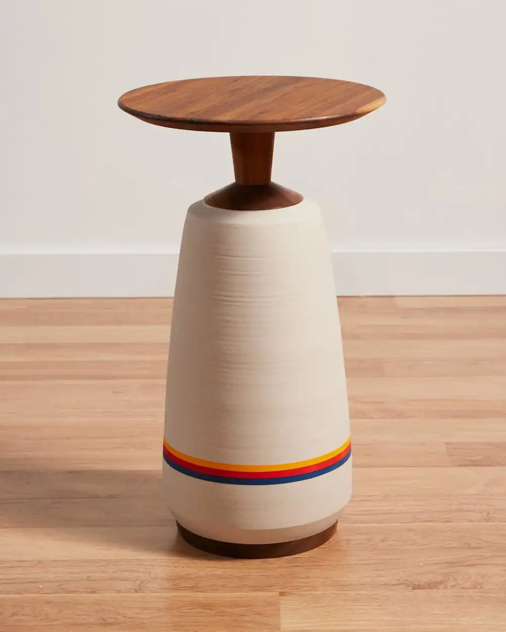 HANDMADE STONEWARE & WOOD COCKTAIL TABLE