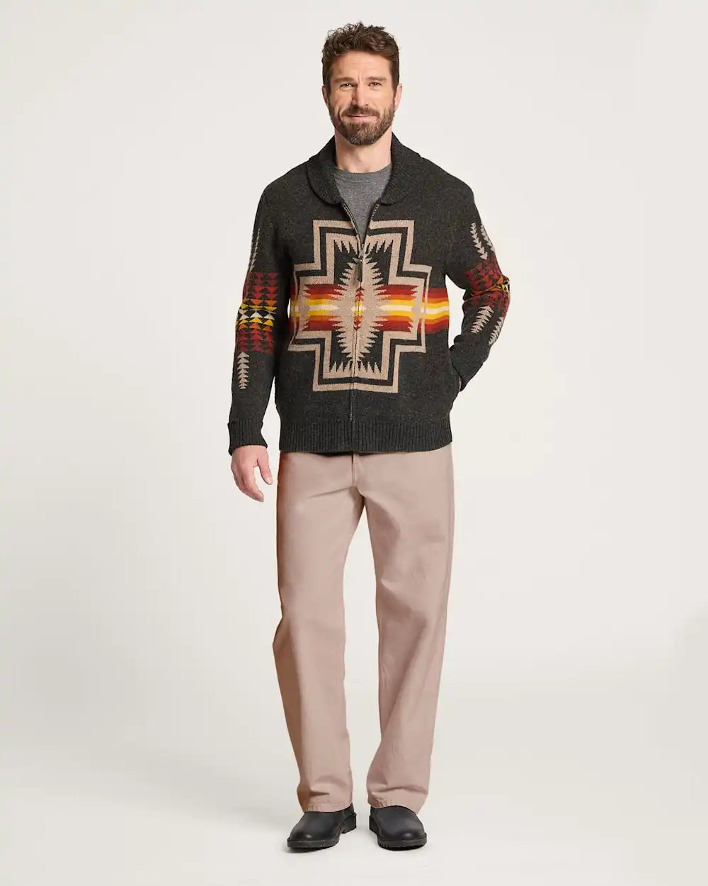 MEN'S HARDING LAMBSWOOL ZIP CARDIGAN