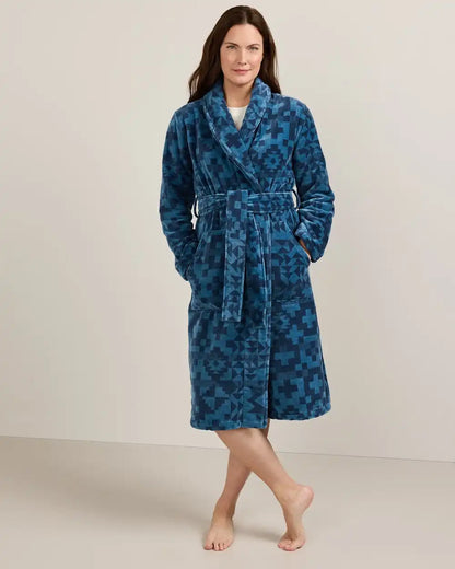 WOMEN'S BLUE RIDGE COTTON TERRY VELOUR BATHROBE