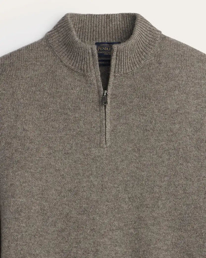 MEN'S SHETLAND COLLECTION QUARTER-ZIP SWEATER