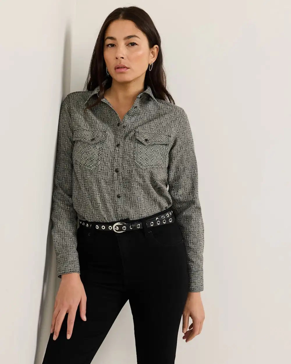 WOMEN'S TEXTURED WOOL GAMBLER SHIRT