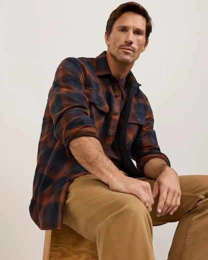 MEN'S PLAID BURNSIDE COTTON FLANNEL SHIRT