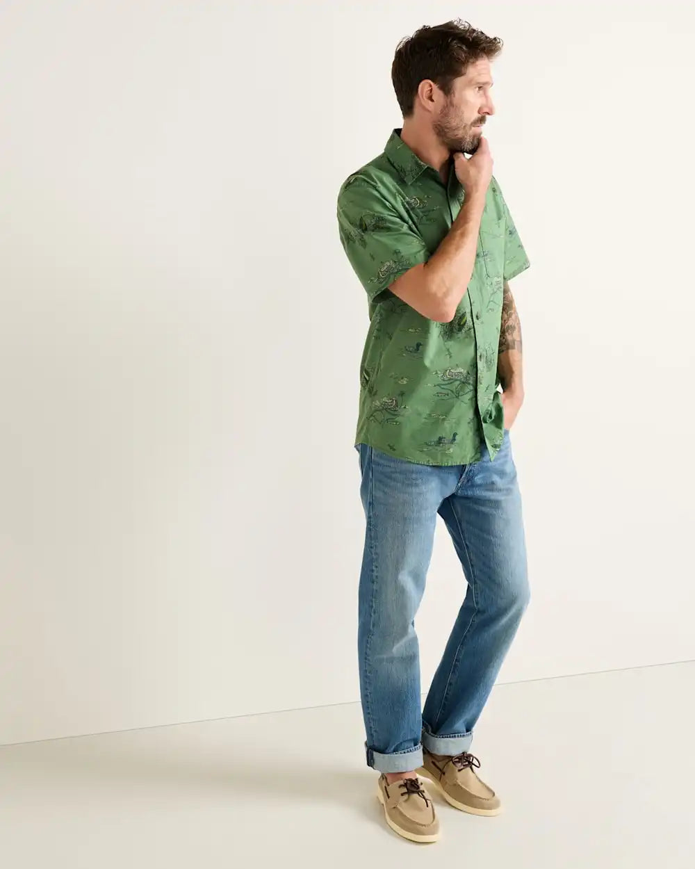 MEN'S SHORT-SLEEVE SHORELINE COTTON SHIRT