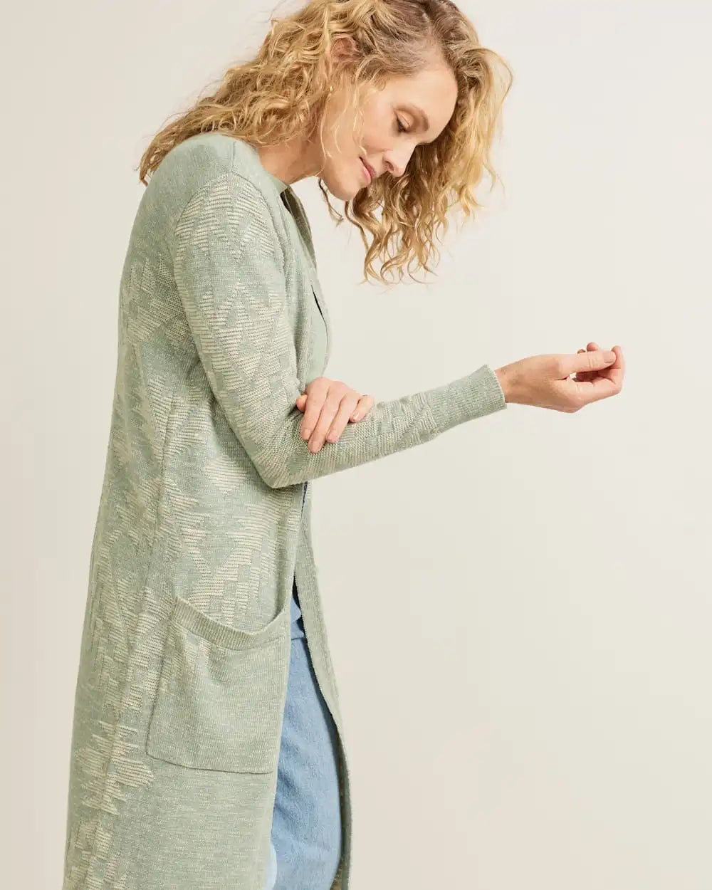 WOMEN'S TEXTURED DUSTER CARDIGAN