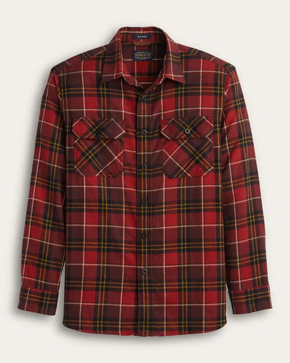MEN'S PLAID BURNSIDE COTTON FLANNEL SHIRT