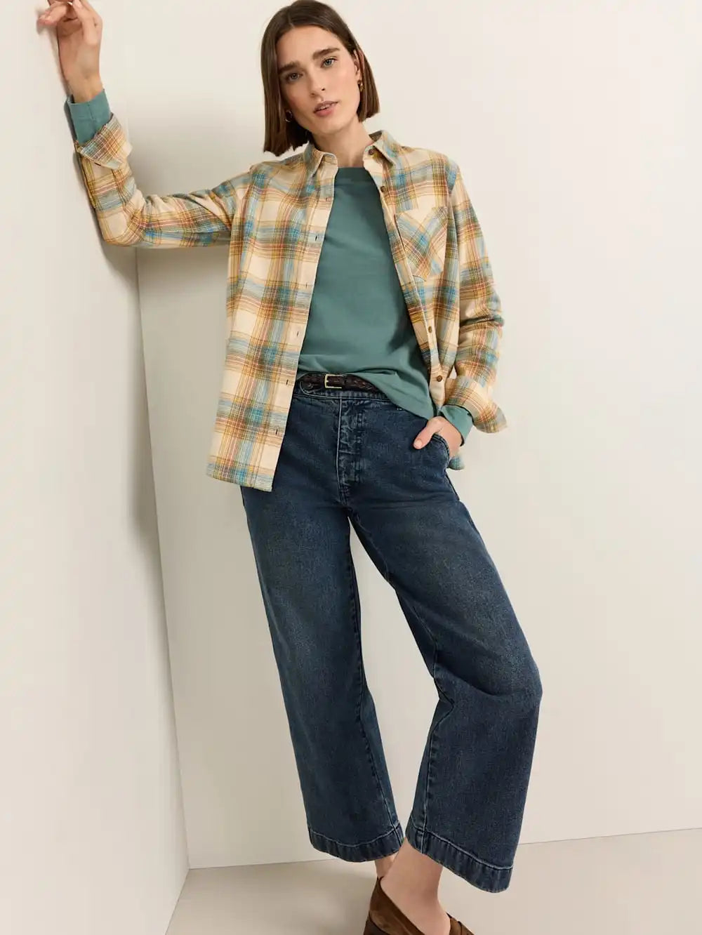 WOMEN'S PLAID COTTON FLANNEL RELAXED SHIRT