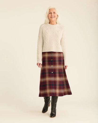 WOMEN'S SHETLAND COLLECTION FISHERMAN SWEATER