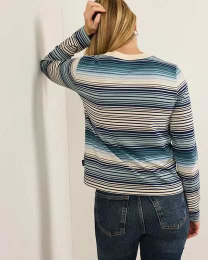 WOMEN'S LONG-SLEEVE STRIPE DESCHUTES TEE