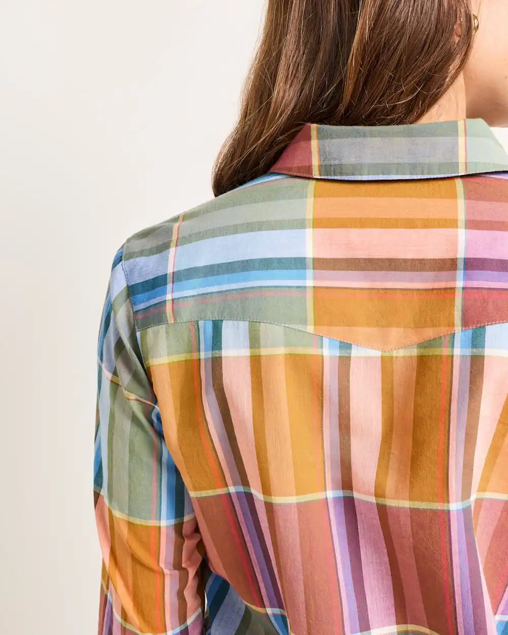 WOMEN'S PLAID PERFECT ONE POCKET PLAID SHIRT