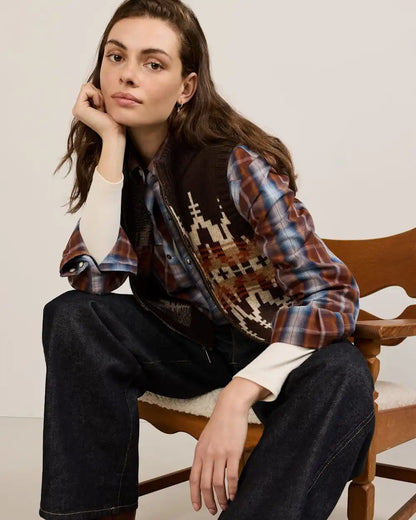WOMEN'S GRAPHIC SHETLAND COLLECTION ZIP VEST