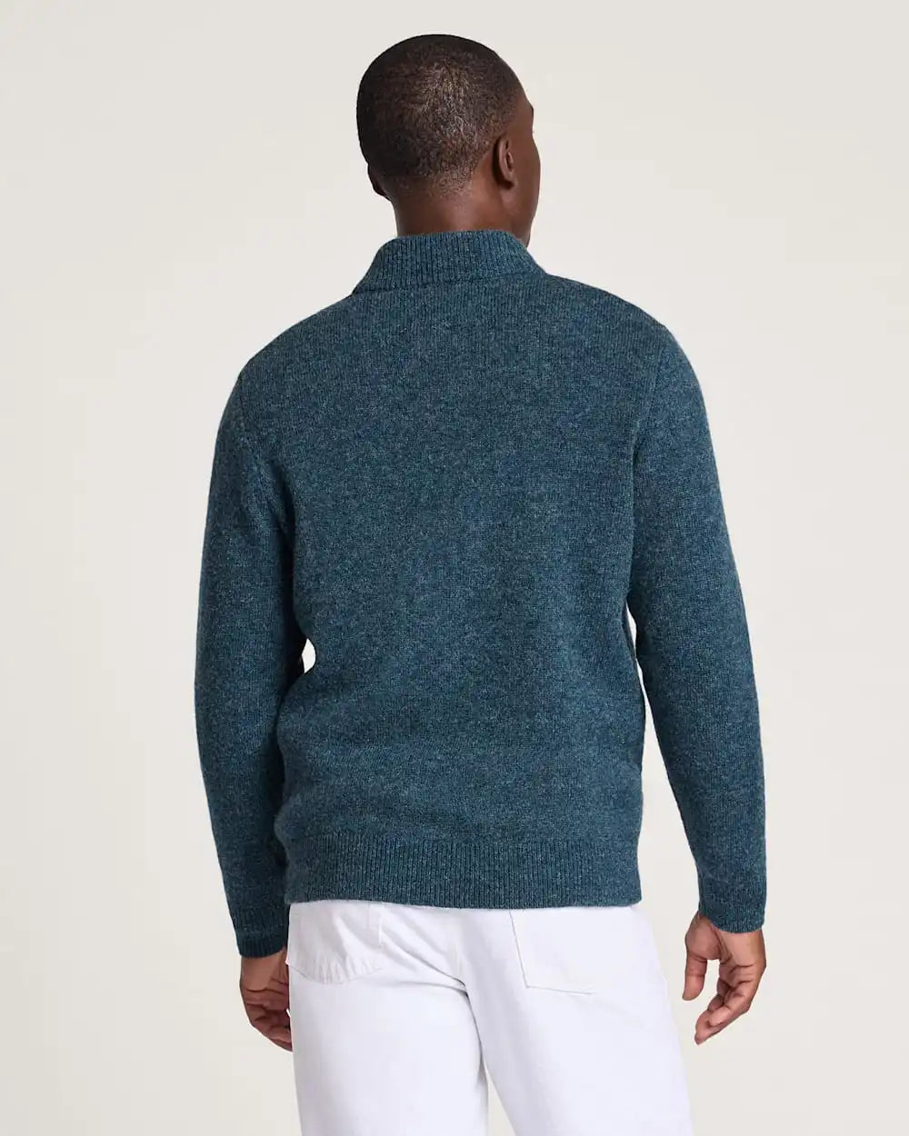 MEN'S SHETLAND COLLECTION QUARTER-ZIP SWEATER
