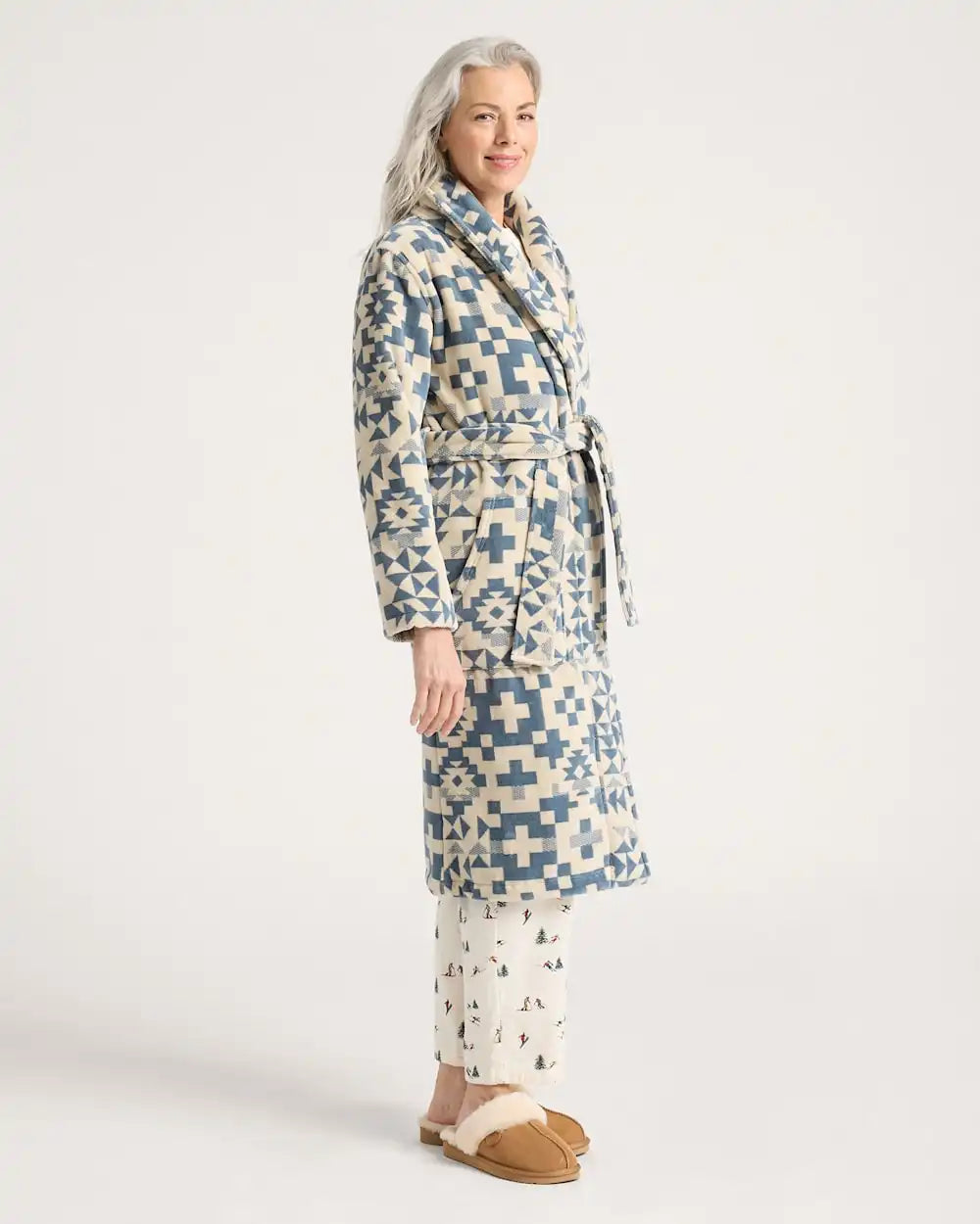WOMEN'S BLUE RIDGE COTTON TERRY VELOUR BATHROBE