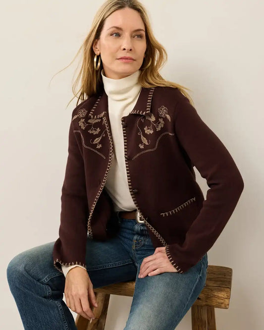 WOMEN'S EMBROIDERED SOUVENIR CARDIGAN