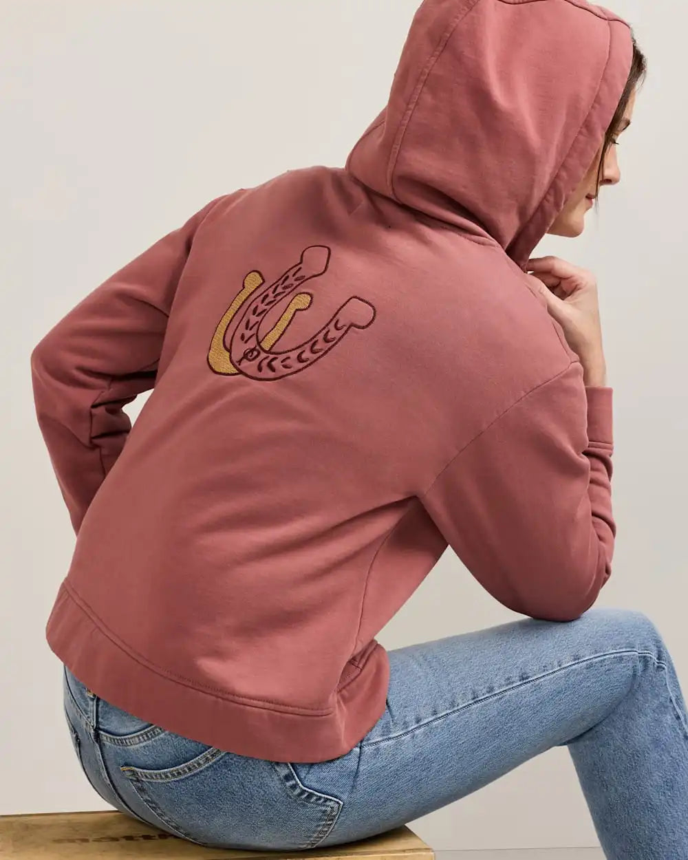 WOMEN'S EMBROIDERED GRAPHIC ZIP HOODIE