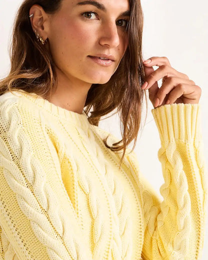 WOMEN'S COTTON CABLE SWEATER
