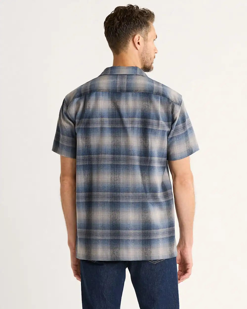 MEN'S SHORT-SLEEVE PLAID BOARD SHIRT