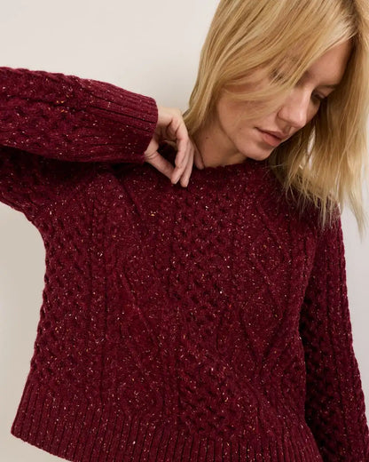 WOMEN'S FISHERMAN DONEGAL WOOL SWEATER