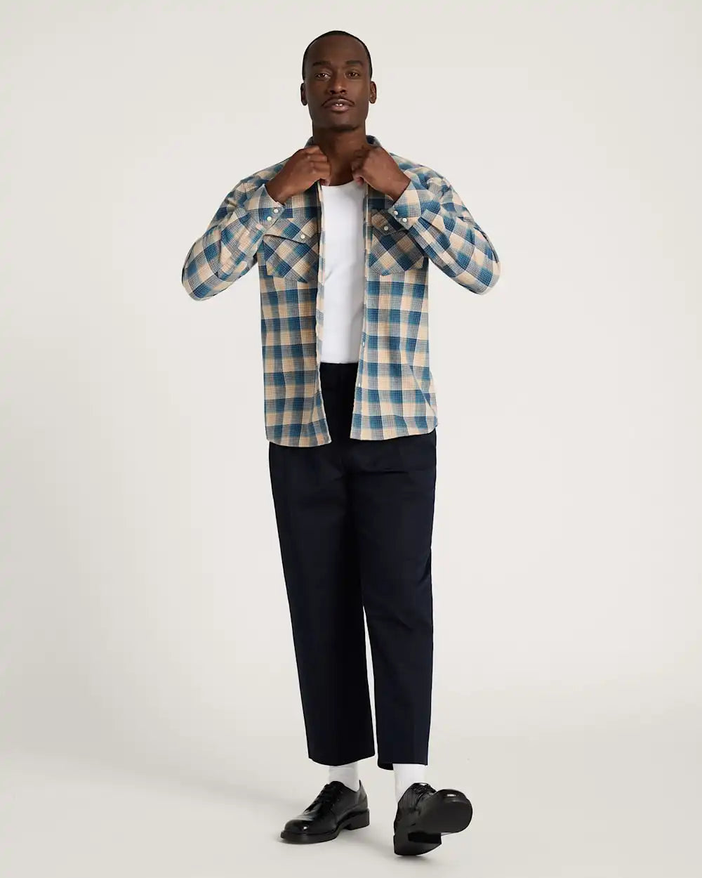 MEN'S PLAID SNAP-FRONT WYATT COTTON SHIRT